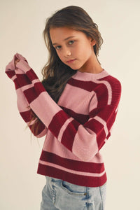 Striped knitted pullover Sweater - Anderson Ave boutique