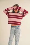 Striped knitted pullover Sweater - Anderson Ave boutique