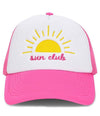 “Sun Club Pink & White Trucker Hat - Anderson Ave boutique