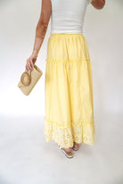 Sun - Drenched Tiered Eyelet Maxi Skirt in Yellow - Anderson Ave boutique