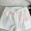 Sunkissed Coconut Pastel Patchwork Quilted Lounge Shorts - Anderson Ave boutique