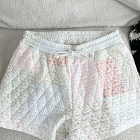 Sunkissed Coconut Pastel Patchwork Quilted Lounge Shorts - Anderson Ave boutique