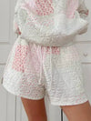 Sunkissed Coconut Pastel Patchwork Quilted Lounge Shorts - Anderson Ave boutique