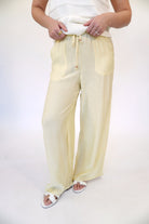 Sunny Breeze Wide - Leg Woven Pants – Butter Yellow - Anderson Ave boutique