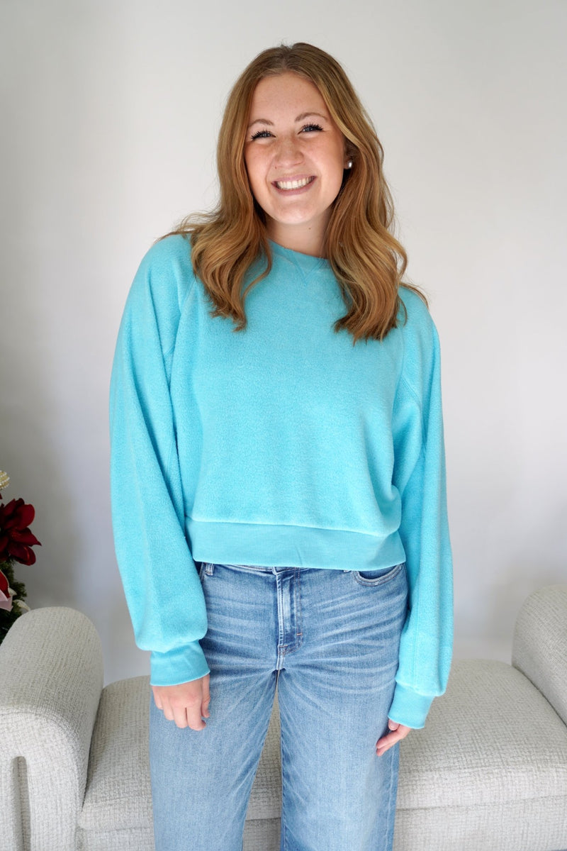 Sutton Sky Blue Cozy Fleece Lounge Set - Anderson Ave boutique