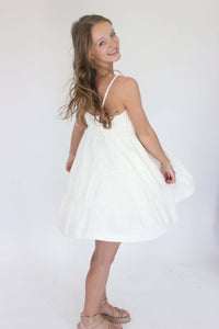 Sweet Southern Breeze Tiered Mini Dress - White - Anderson Ave boutique