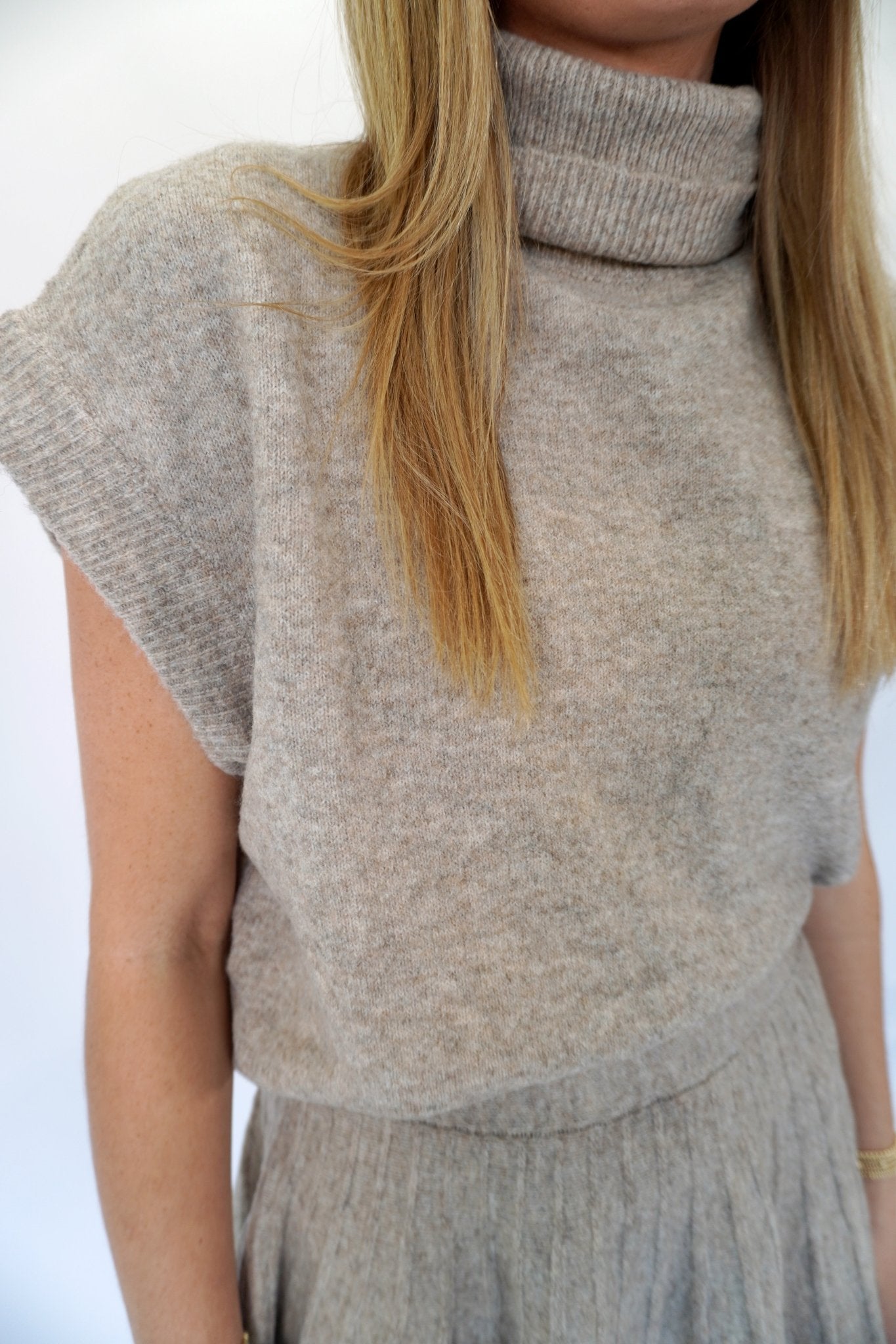 Taupe Knit Sweater Skirt Set - Anderson Ave boutique