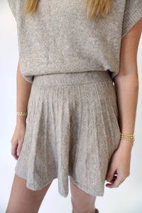 Taupe Knit Sweater Skirt Set - Anderson Ave boutique