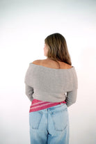 Taupe Off-Shoulder Sweater - Anderson Ave boutique