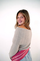 Taupe Off-Shoulder Sweater - Anderson Ave boutique