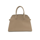 Taupe Pebbled Vegan Leather Structured Top Handle Satchel - Anderson Ave boutique