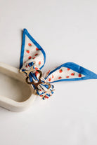 Teagan Strawberry Print Blue Scarf Bracelet - Anderson Ave boutique