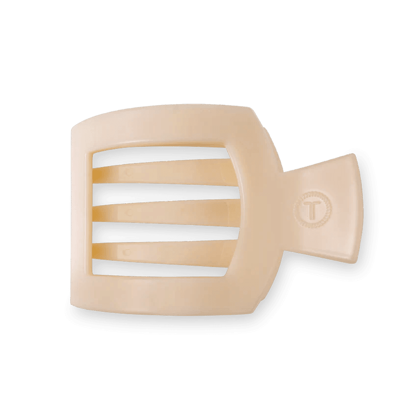 Teleties Almond Beige Medium Flat Square Clip - Anderson Ave boutique