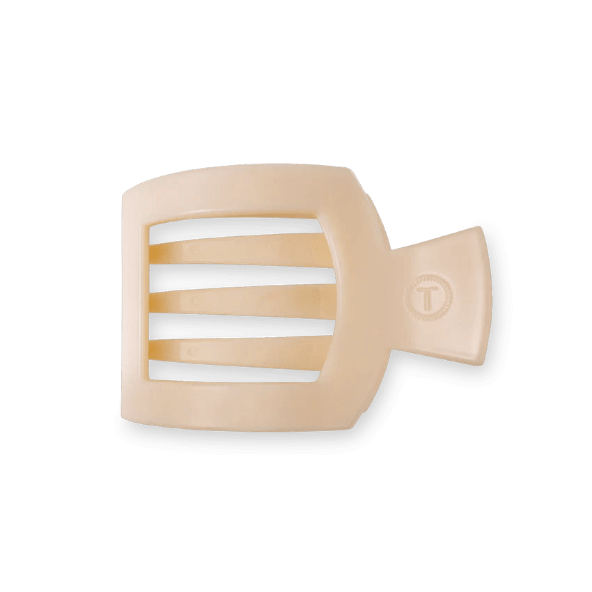 Teleties Almond Beige Small Flat Square Clip - Anderson Ave boutique