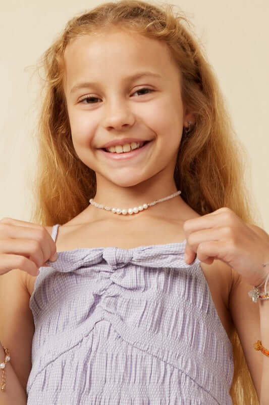 Textured Bow Front Tank Romper - Purple - Anderson Ave boutique