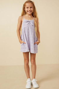Textured Bow Front Tank Romper - Purple - Anderson Ave boutique