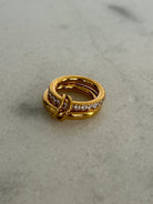 The Grace Interlocking Triple Band Ring - Water Resistant & Tarnish - Free Gold - Anderson Ave boutique