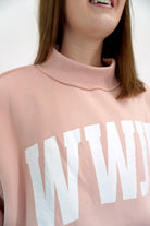 The Jesse Blush WWJD Mock Neck Sweatshirt - Anderson Ave boutique
