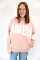 The Jesse Blush WWJD Mock Neck Sweatshirt - Anderson Ave boutique
