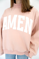 The Jesse Blush WWJD Mock Neck Sweatshirt - Anderson Ave boutique