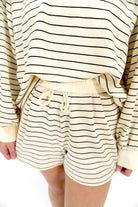 The Monroe Cream & Black Pinstripe Lounge Set - Anderson Ave boutique