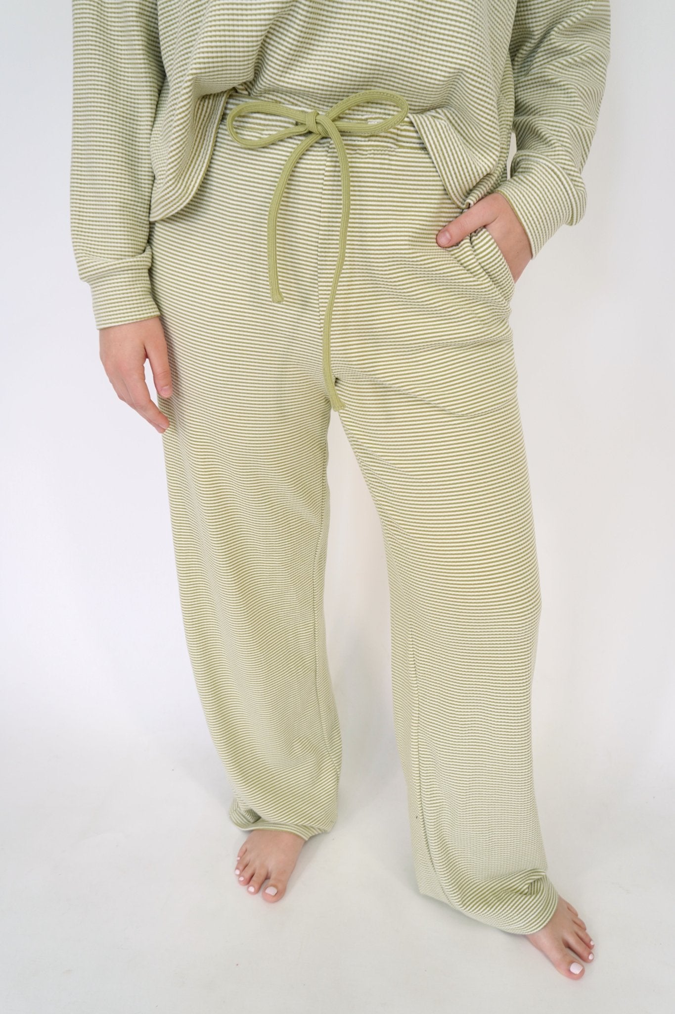 The Sage Striped Cozy Lounge Pants - Anderson Ave boutique