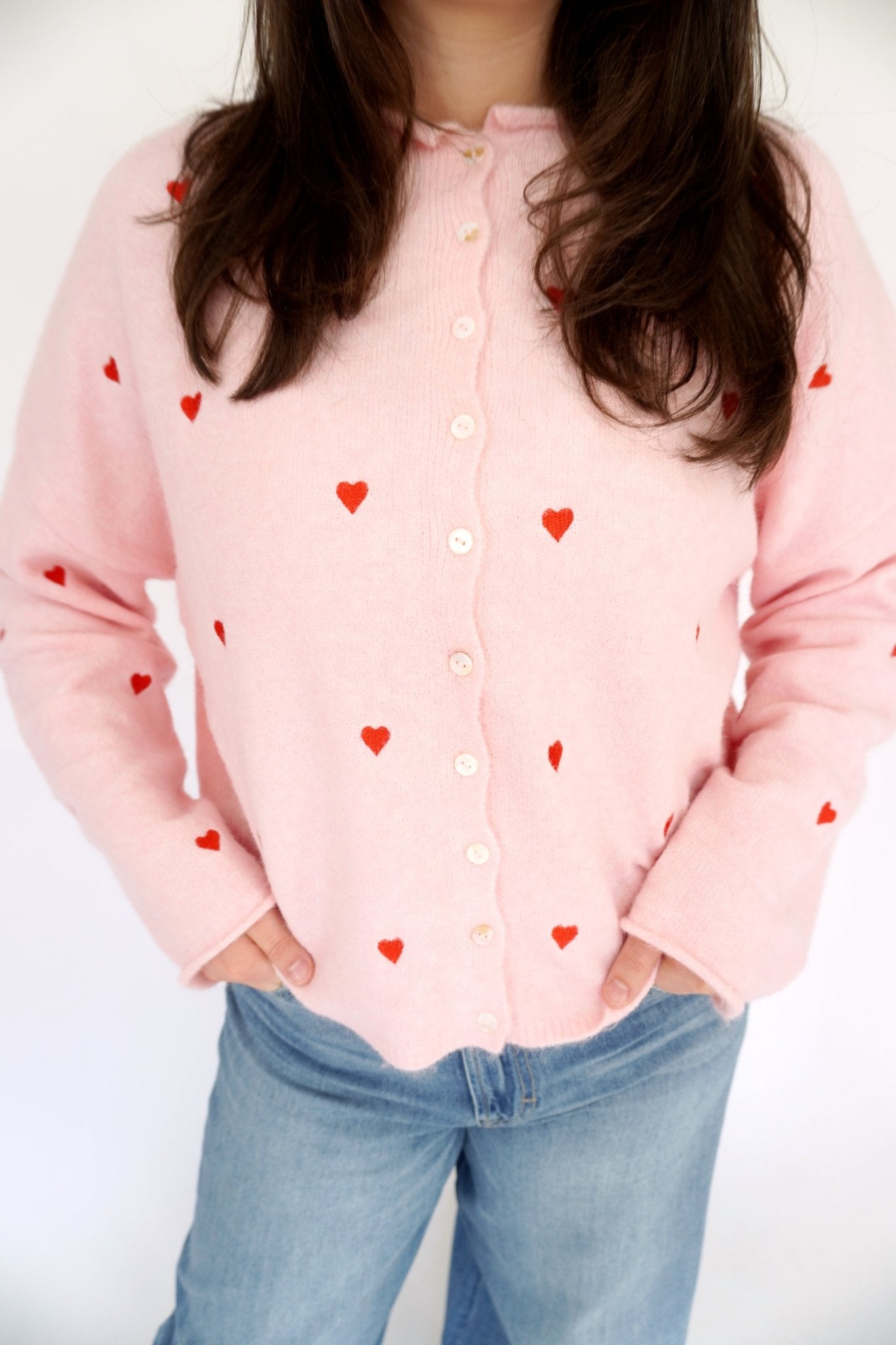 The Sweetheart Stitch Cardigan - Pink - Anderson Ave boutique