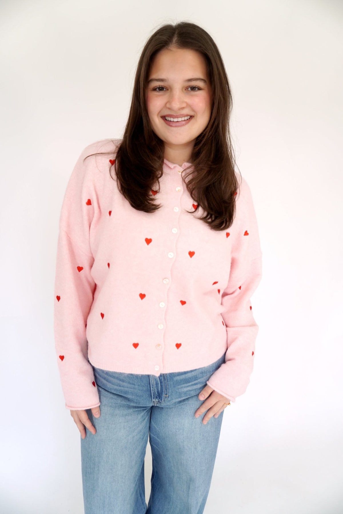 The Sweetheart Stitch Cardigan - Pink - Anderson Ave boutique