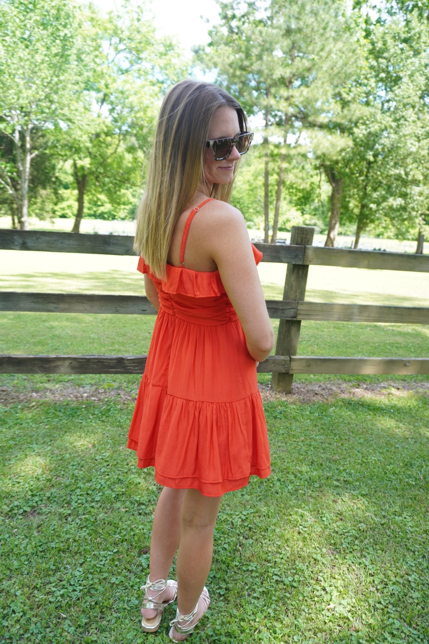 Tiered Ruffle Mini Dress - Red Americana Sundress - Anderson Ave boutique