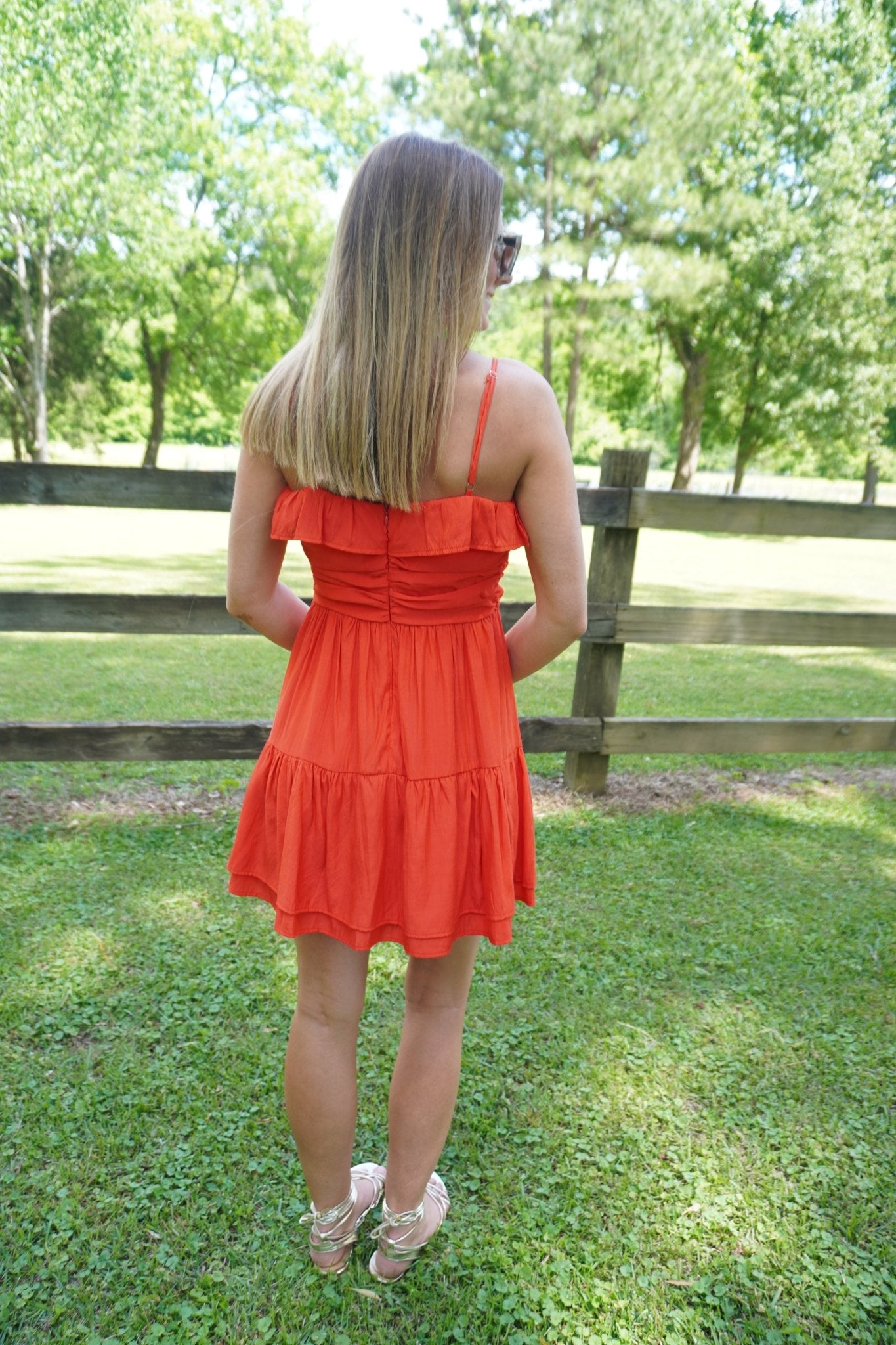 Tiered Ruffle Mini Dress - Red Americana Sundress - Anderson Ave boutique