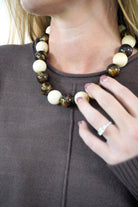Tortoise & Cream Chunky Beaded Necklace - Anderson Ave boutique
