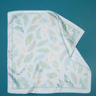 Tropical Leaf Print Silky Bandana Scarf – Elegant Satin - Feel Square Headscarf - Anderson Ave boutique
