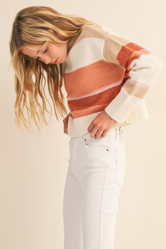 Tween Color block Striped Sweater - Anderson Ave boutique