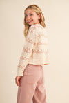 Tween Cream Open - Knit Striped Sweater - Anderson Ave boutique