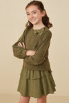 Tween Olive Green Bow Accent Sweater - Anderson Ave boutique