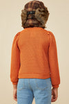 Tween Rust Puff - Sleeve Sweater - Anderson Ave boutique