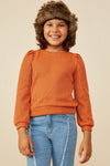 Tween Rust Puff - Sleeve Sweater - Anderson Ave boutique