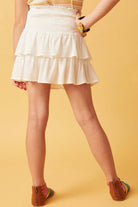 Twirl & Whirl Smocked Ruffle Skirt –White - Anderson Ave boutique