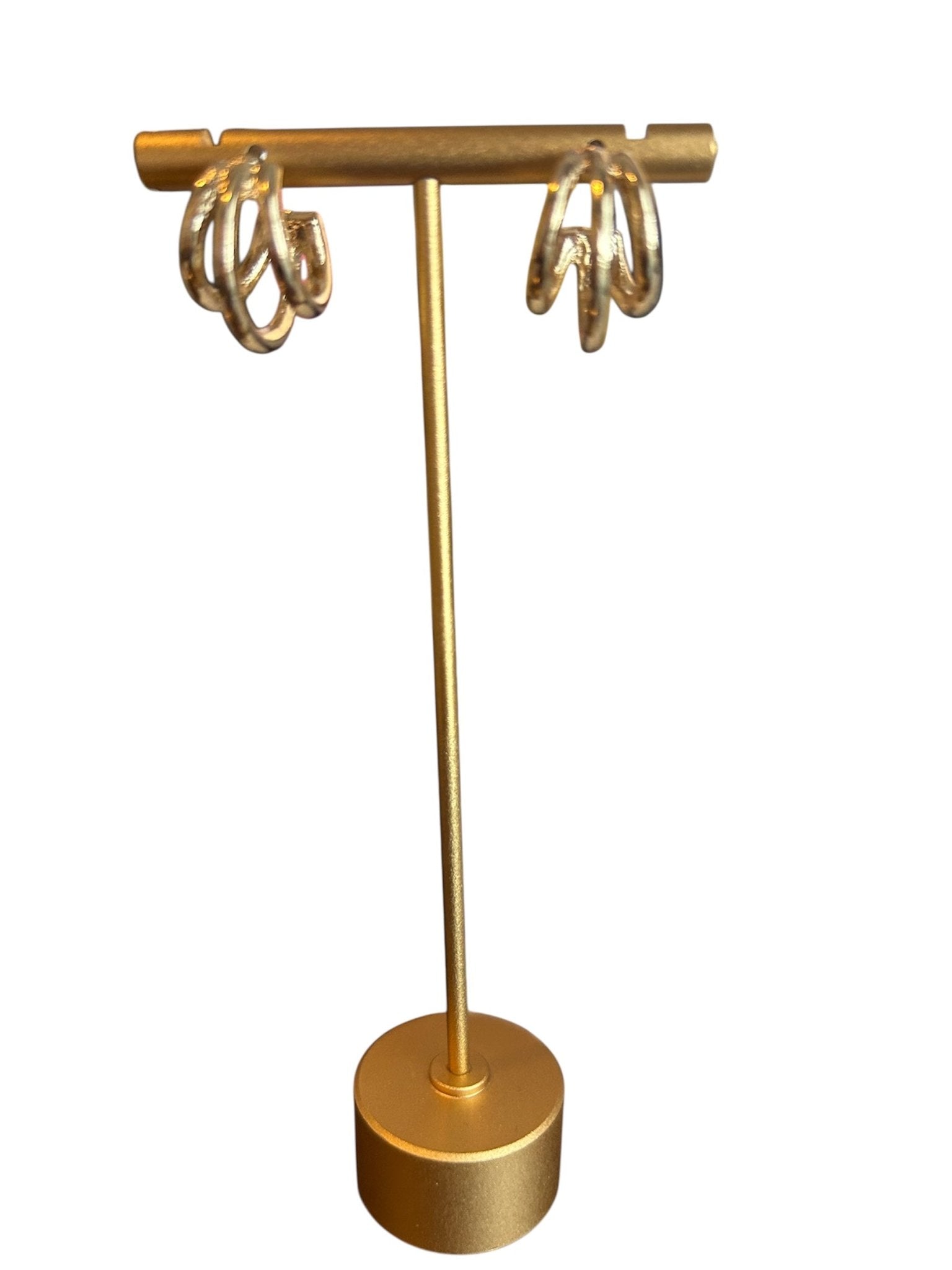 Twist & Shine Triple Hoop Earrings – Gold - Anderson Ave boutique