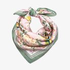 Vintage Floral Bird Silky Satin Bandana – 22" Square Scarf - Anderson Ave boutique