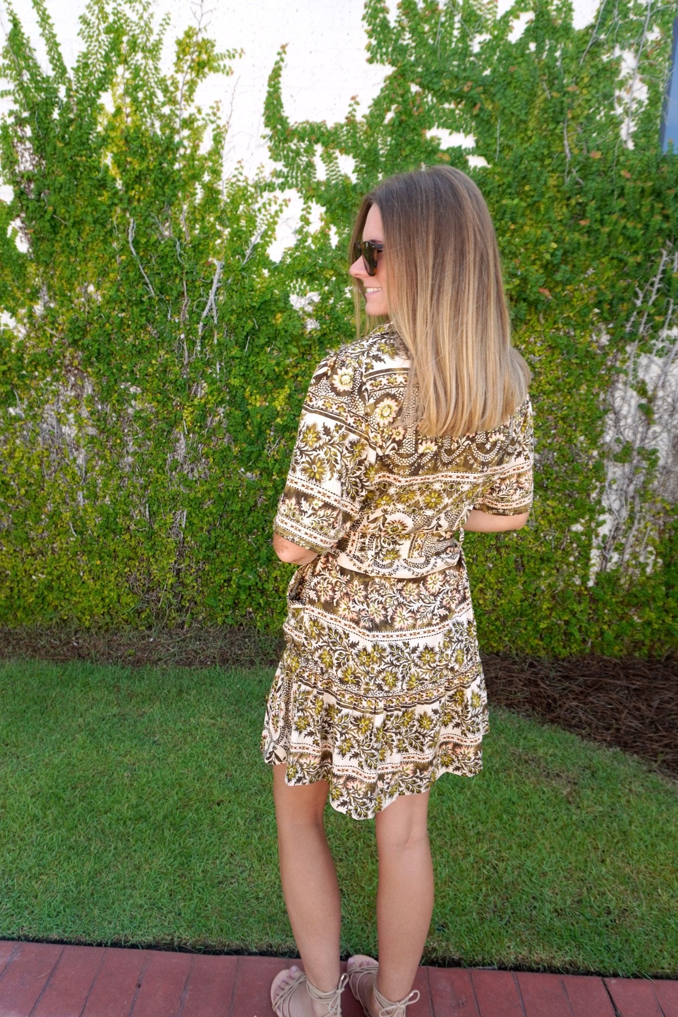 Vintage Paisley Belted Mini Dress - Anderson Ave boutique