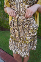 Vintage Paisley Belted Mini Dress - Anderson Ave boutique