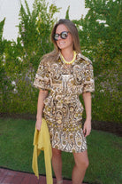 Vintage Paisley Belted Mini Dress - Anderson Ave boutique