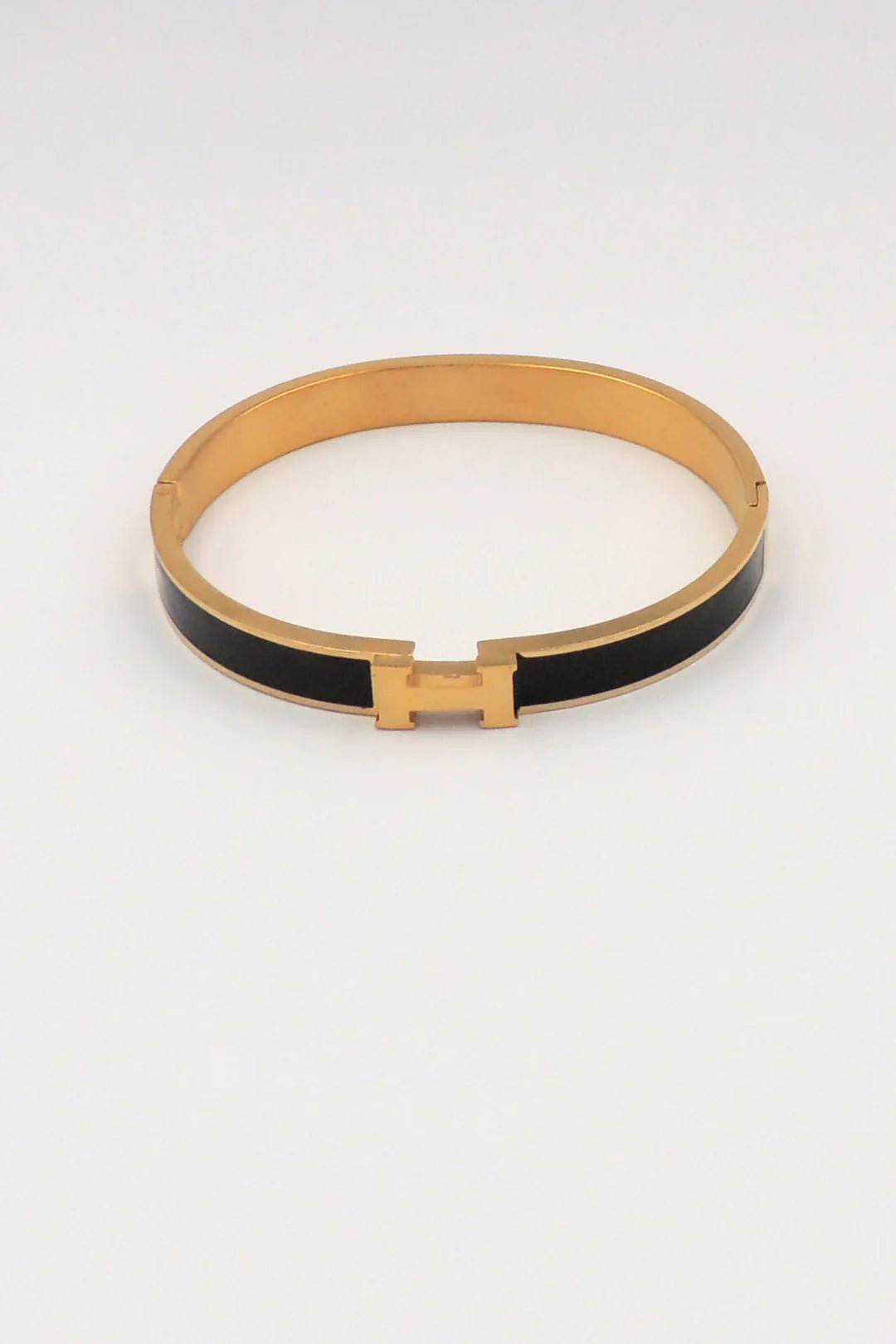 Waterproof Stainless - Steel Gold H with Black Enamel Coloring - Anderson Ave boutique