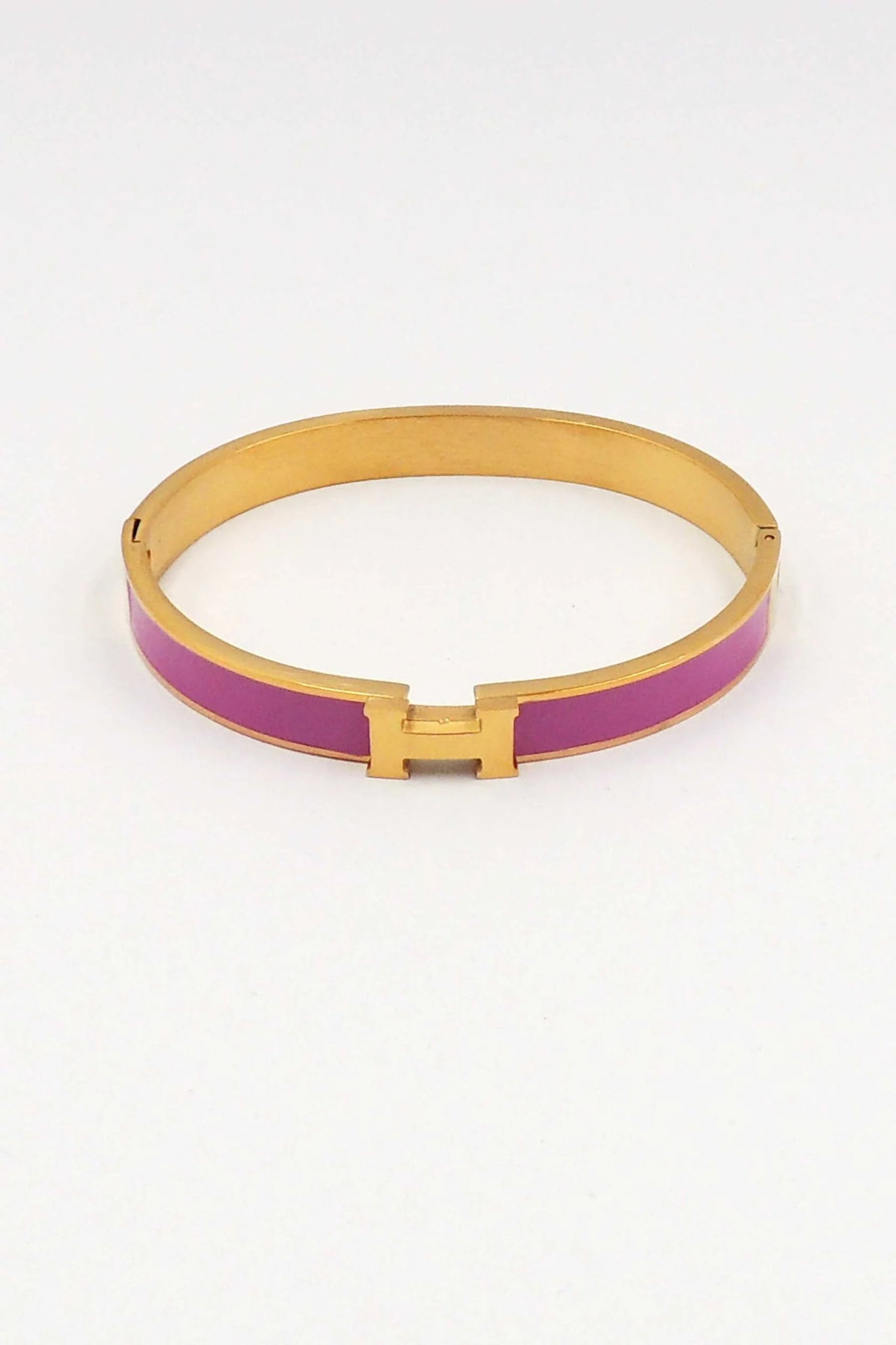 Waterproof Stainless - Steel Gold H with Hot Pink Enamel Coloring - Anderson Ave boutique