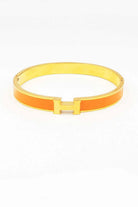 Waterproof Stainless - Steel Gold H with Orange Enamel Coloring - Anderson Ave boutique