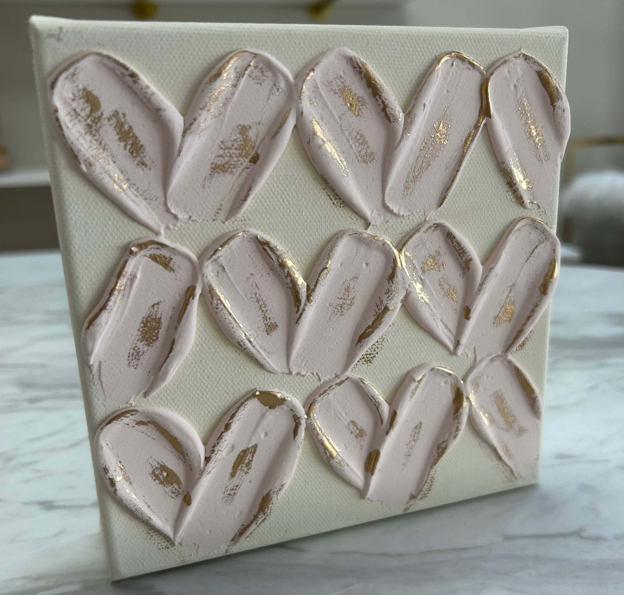 White and Pink Heart 6X6 - Anderson Ave boutique