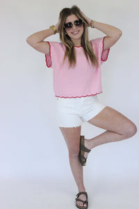 White Demin Jean Shorts - White - Anderson Ave boutique