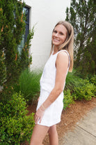 White Linen Crop Tank Top - Anderson Ave boutique