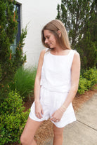 White Linen Pocket Shorts - Anderson Ave boutique